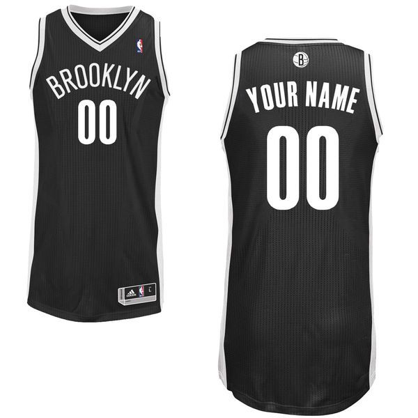 Men Brooklyn Nets Black Custom Authentic NBA Jersey->customized nba jersey->Custom Jersey
